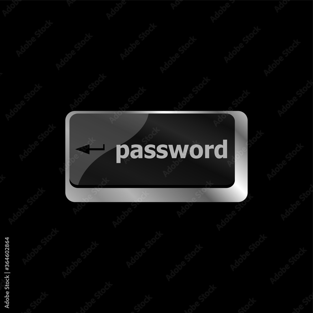 Poster concept of accessibility with password button on the laptop, keyboard key