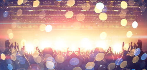 Panoramic shot of a concert hall during a music festival