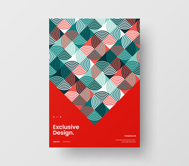 Amazing business presentation vector A4 vertical orientation front page mock up. Modern corporate report cover abstract geometric illustration design layout. Company identity brochure template.