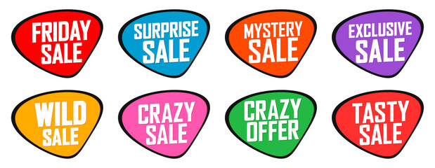 Obraz premium Set Sale banners design template, discount tags, vector illustration