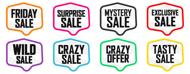 Obraz premium Set Sale banners design template, discount tags, vector illustration