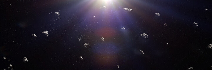 the asteroid belt,  between the orbits of the planets Jupiter and Mars © dottedyeti