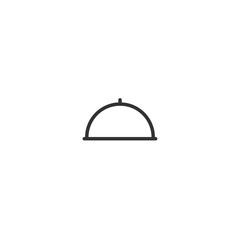 Covered with a tray of food isolated line icon for web and mobile