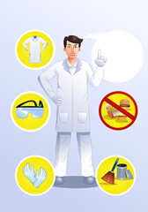 occupational awareness events poster of safety in laboratory
