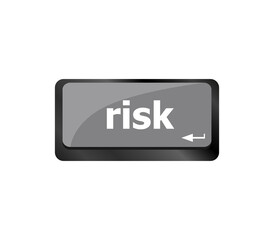 risk management keyboard key showing business insurance concept