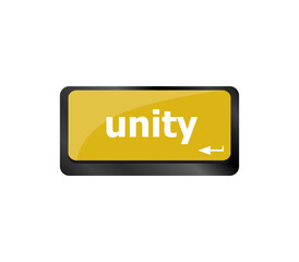 unity word on computer keyboard pc key