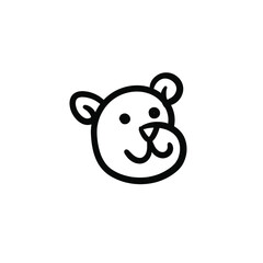 Hand drawn bear. Simple vector icon