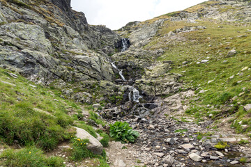 Waterfall in Rila Mountain near The Seven Rila Lakes