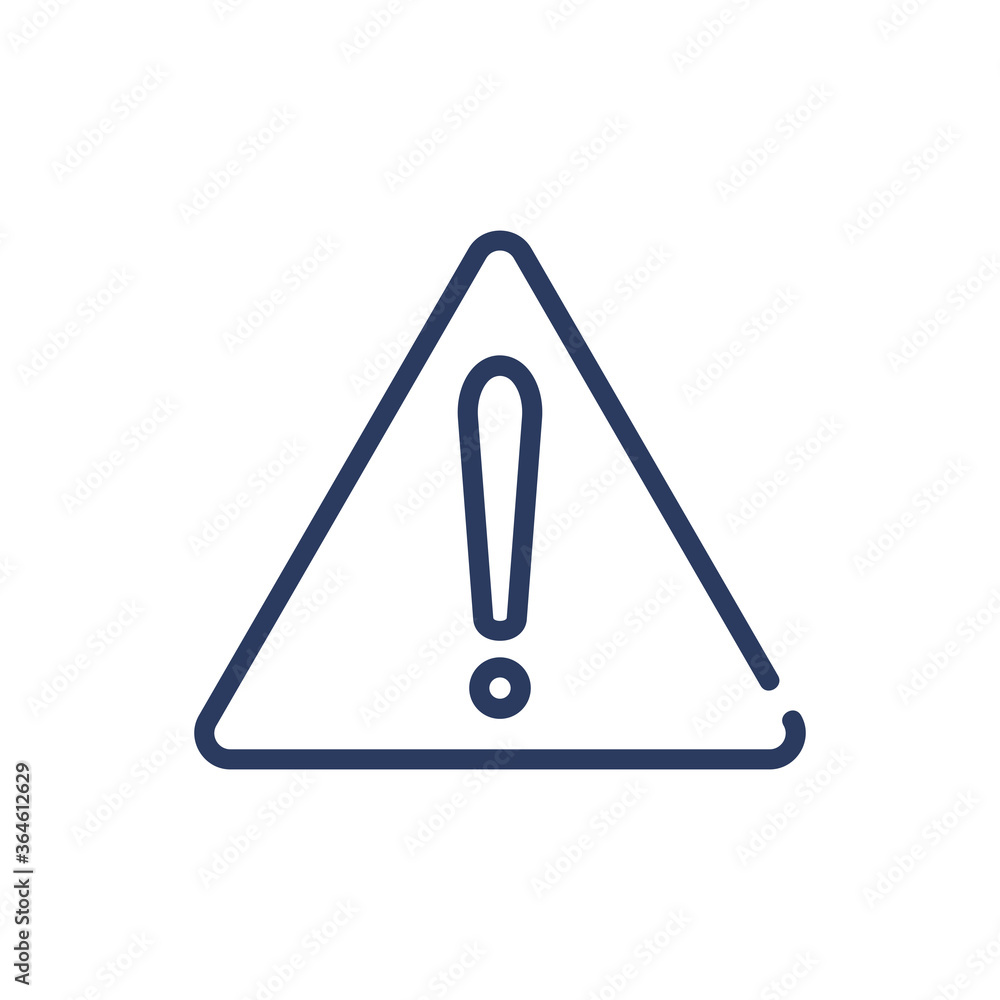 Poster attention thin line icon. warning, caution, danger isolated outline sign. work safety and protection