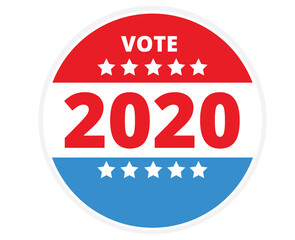 Vote 2020 red and blue circle icon