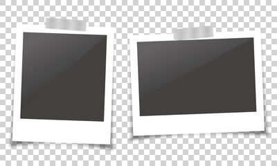 Blank photo frames. Printed photographs, photo lab concept, polaroid