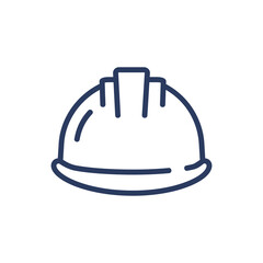 Protective helmet thin line icon. Constriction, head, danger isolated outline sign. Work safety and protection concept. Vector illustration symbol element for web design and apps