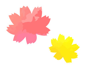 カラフルなコスモスの花のベクターイラスト　