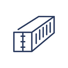 Freight container thin line icon. Shipment, transport, metal isolated outline sign. Warehouse and delivery concept. Vector illustration symbol element for web design and apps