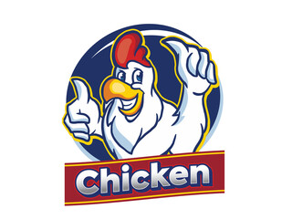 Chicken logo stock. Icon, cartoon.