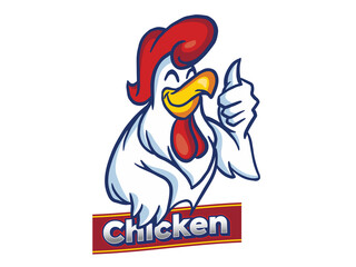 Chicken logo stock. Icon, cartoon.