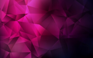 Obraz premium Dark Pink vector polygon abstract backdrop. Creative geometric illustration in Origami style with gradient. Brand new design for your business.