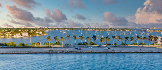 Sailboats Past Causeway Past Causeway and Harbor