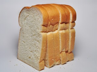 Slice of  white breads isolated on white background