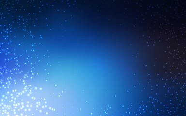 Obraz premium Dark BLUE vector background with galaxy stars. Space stars on blurred abstract background with gradient. Best design for your ad, poster, banner.