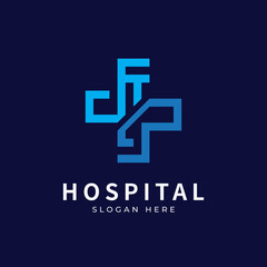 Fototapeta premium Health logo with initial letter K J, J K, K J logo designs concept. Medical health-care logo designs template.