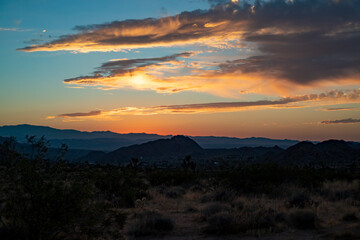 Sunset over a Desert Landscape