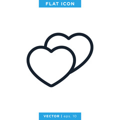 Heart Love Icon Vector Logo Design Template. Trendy Style And Editable Stroke