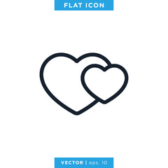 Heart Love Icon Vector Logo Design Template. Trendy Style And Editable Stroke