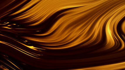 Abstract golden background with waves  luxury. 3d illustration, 3d rendering.