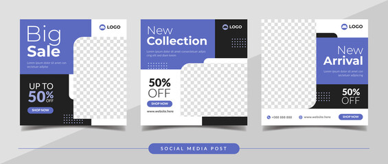 New collection sale square banner for social media post and digital marketing