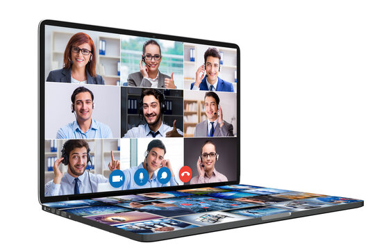 Concept of remote video conferencing during pandemic