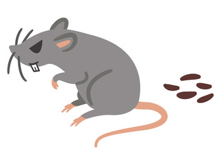 凶暴なネズミと糞のイラストレーション