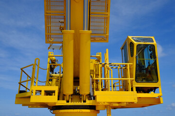 Front side of crane operation
