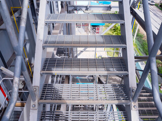 Balustrades on platform in power plant.