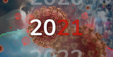 corona virus year 2021 people background 3d-illustration