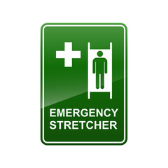 Obraz premium Emergency stretcher sign isolated on white background vector illustration.