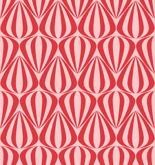 Tear drop shaped lantern with stripes in a seamless repeat pattern background