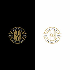 Luxury Logo design, Golden heritage logo,  icon 