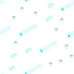 Light BLUE vector seamless, isometric texture in rectangular style. Glitter abstract illustration with rectangular shapes. Design for textile, fabric, wallpapers.