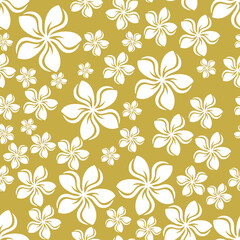 Random frangipani flower seamless repeat pattern background