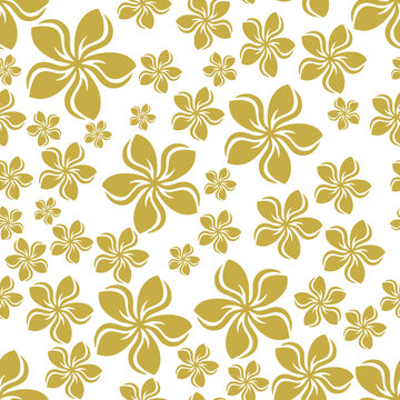 Random frangipani flower seamless repeat pattern background © Estalon Industries