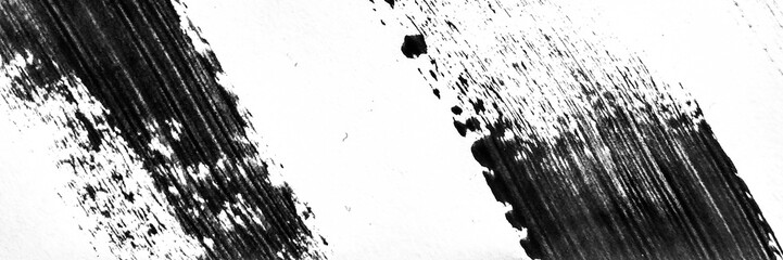 Acrylic Stroke. Hand Drawn Stripes Black And White Pattern. Banner. Monochrome Background. Acrylic Artwork. Hand Made Lines Grayscale Abstract Art. Art Brushstrokes Print. Paint Smears Pattern.