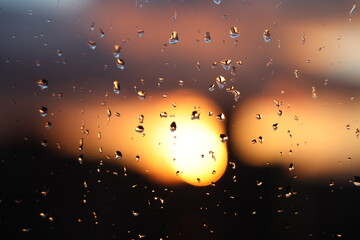 water drops after storm