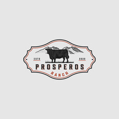Black Angus Vintage Logo Design Inspiration For Ranch Business