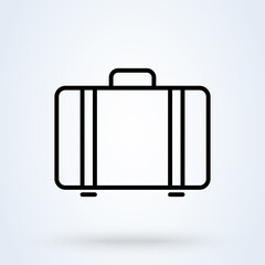 Baggage, luggage line icon, outline vector sign, linear style pictogram isolated on white. Symbol, logo illustration