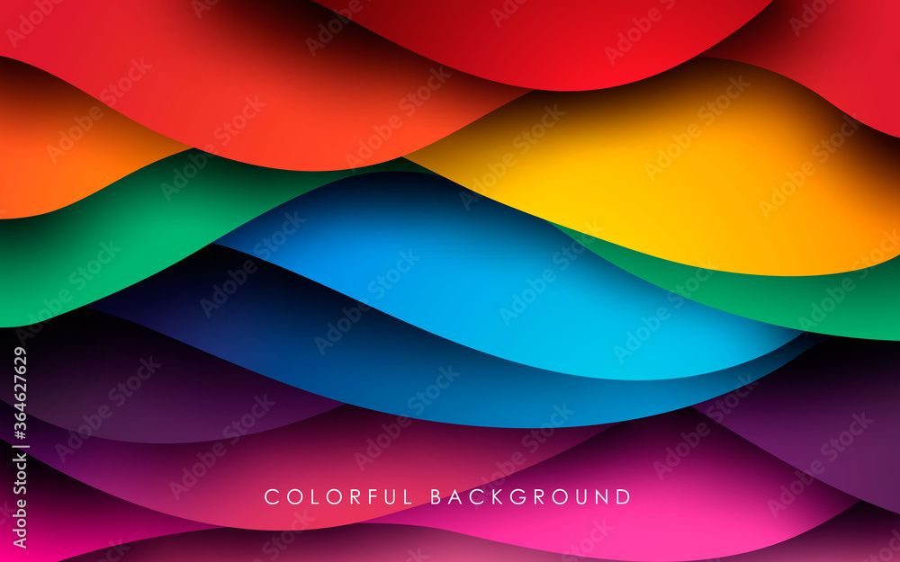 Poster colorful wavy fluid background. dynamic textured geometric element. modern gradient light vector ill