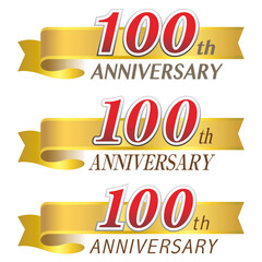 100th anniversary　100周年記念のグラフィックベクター素材

