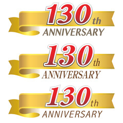 130th anniversary　130周年記念のグラフィックベクター素材