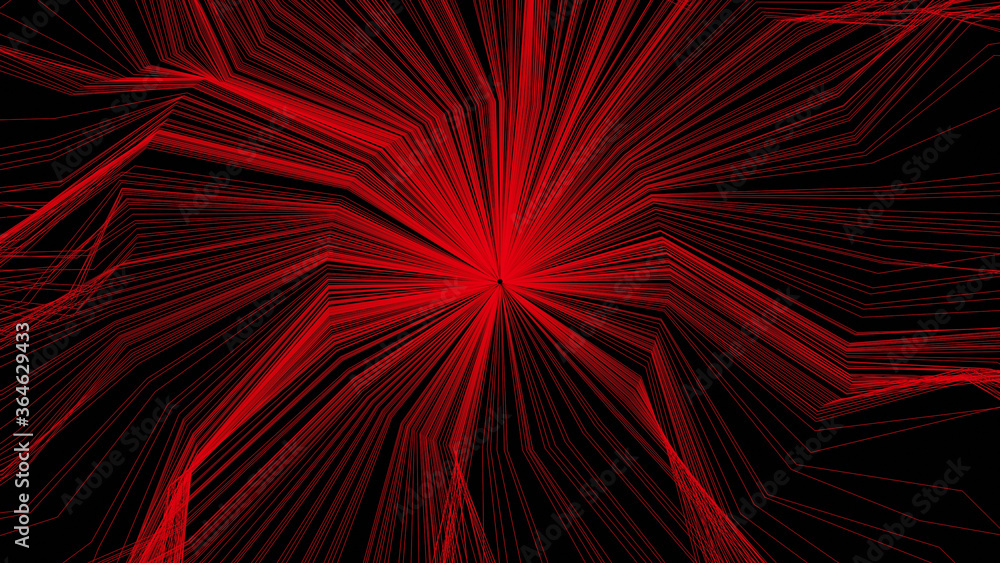 Aufkleber abstract architecture background.red circular thread loop. 3d circles pattern with line effect. red 