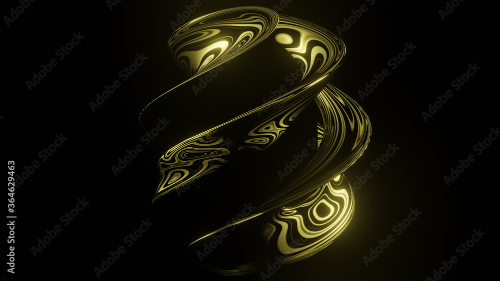 Aufkleber illustration graphic of abstract seamless loop of 3d render object with beautiful metallic texture o